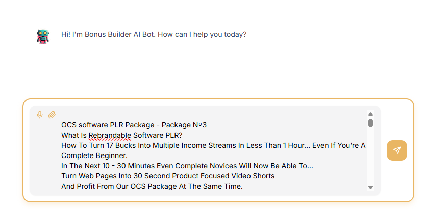 Bonus Builder Ai - step 1